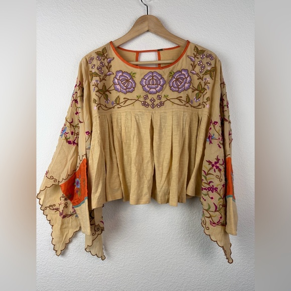 Free People Tops - Free People Waiting On A Sunny Day Embroidered Bohemian Top